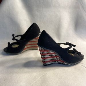 Lela Rose stripe wedges